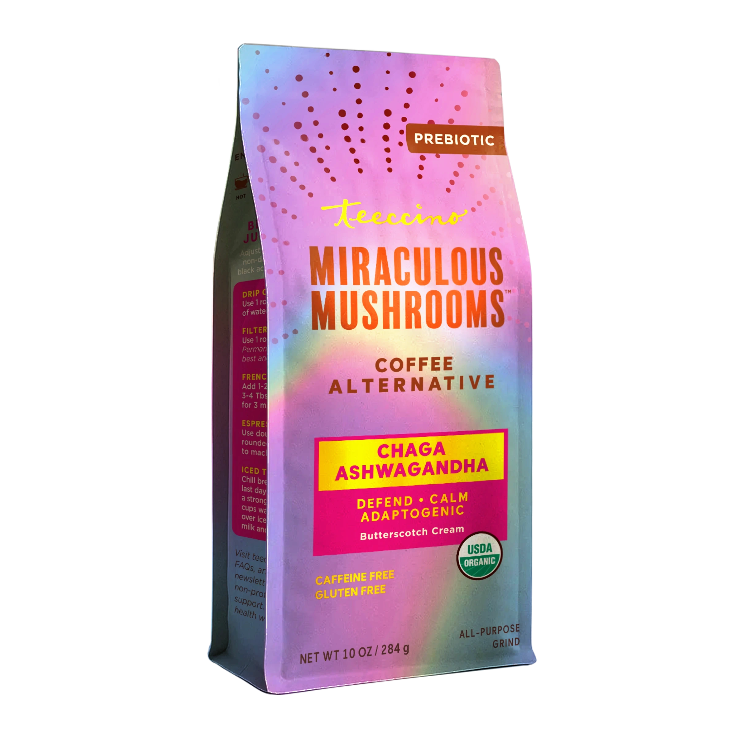 Chaga Ashwagandha Butterscotch Cream Mushroom Coffee – Teeccino