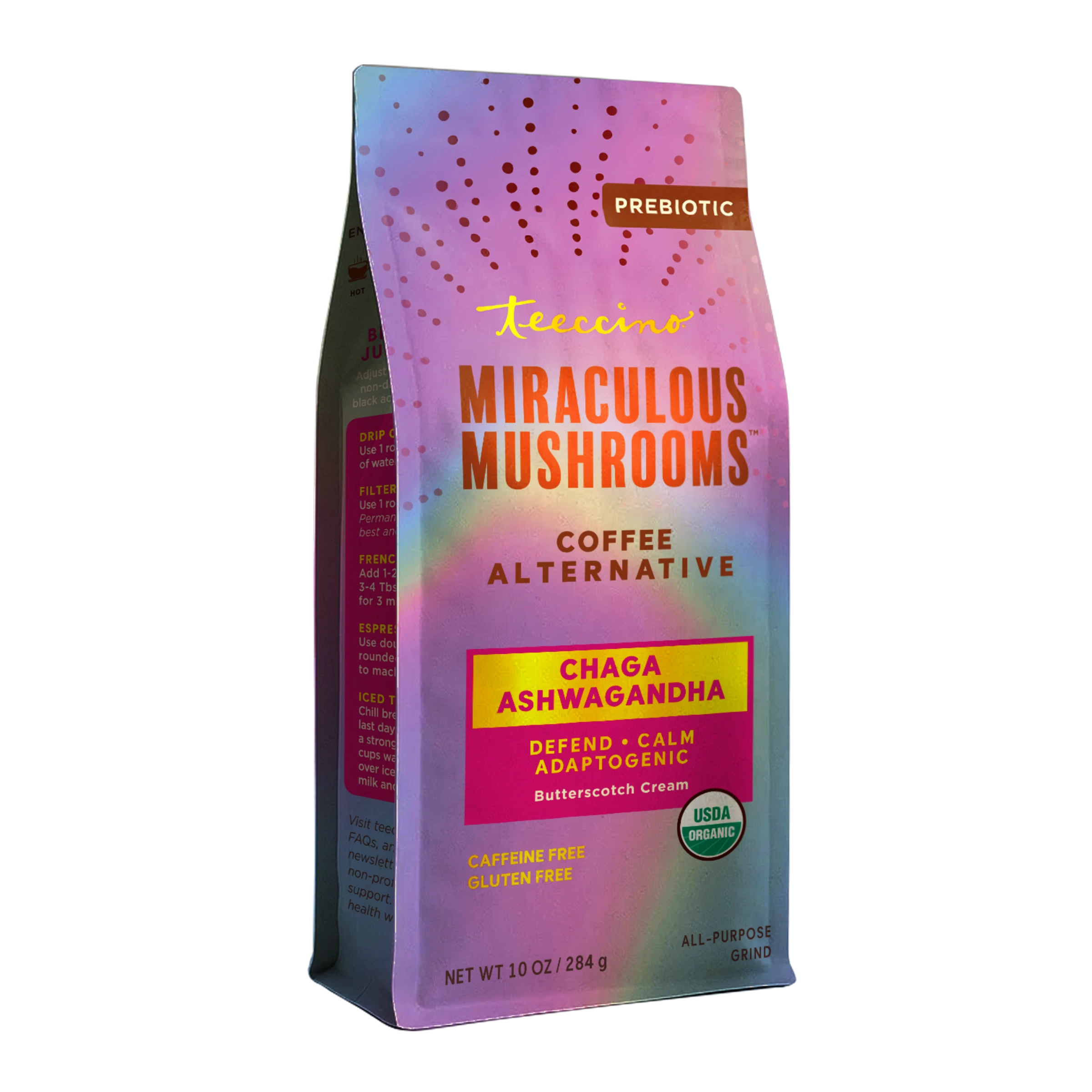 Chaga Ashwagandha Butterscotch Cream Mushroom Coffee – Teeccino