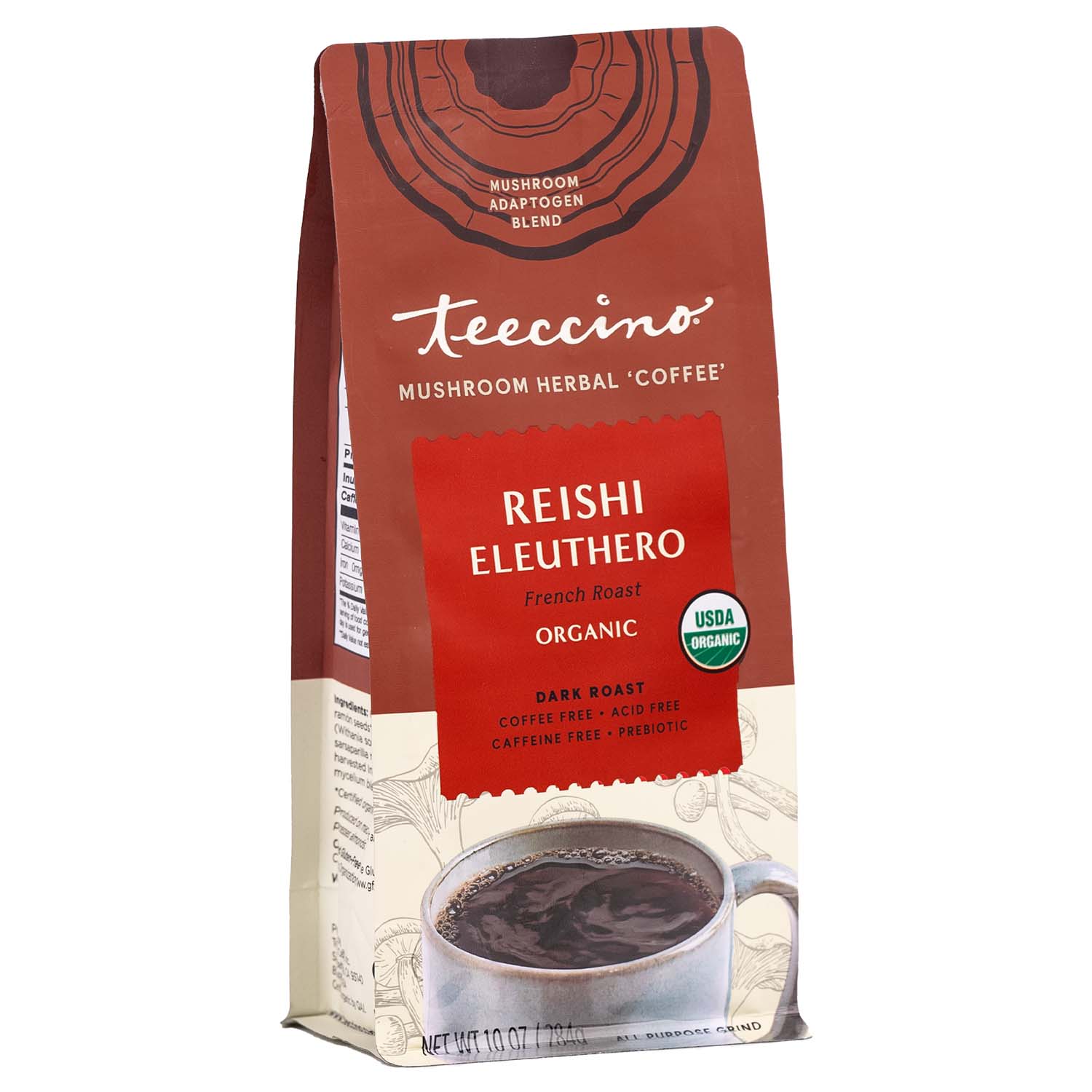 Reishi Eleuthero French Roast Mushroom Herbal Coffee