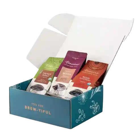 A single green leaf against a white background.