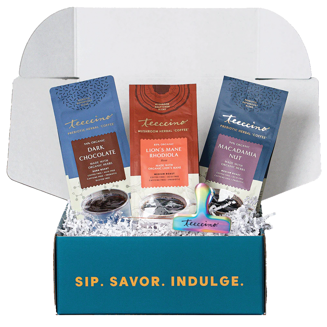 A single green leaf against a white background.