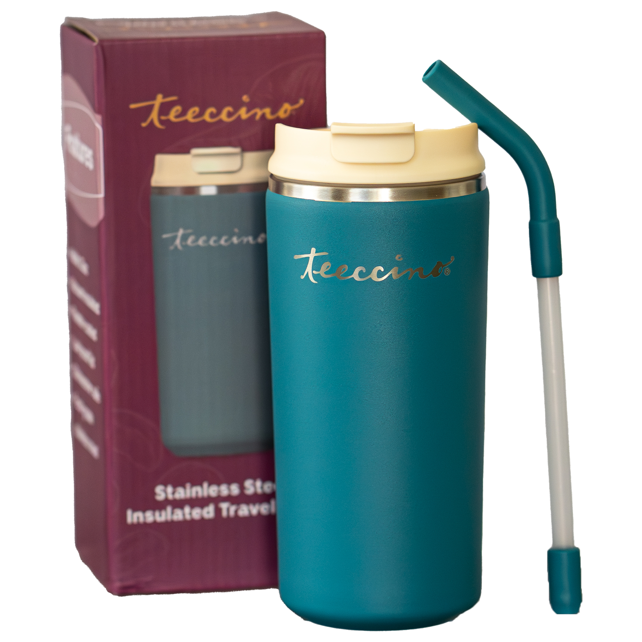 Teeccino Stainless Steel Insulated Travel Mug (Teal)