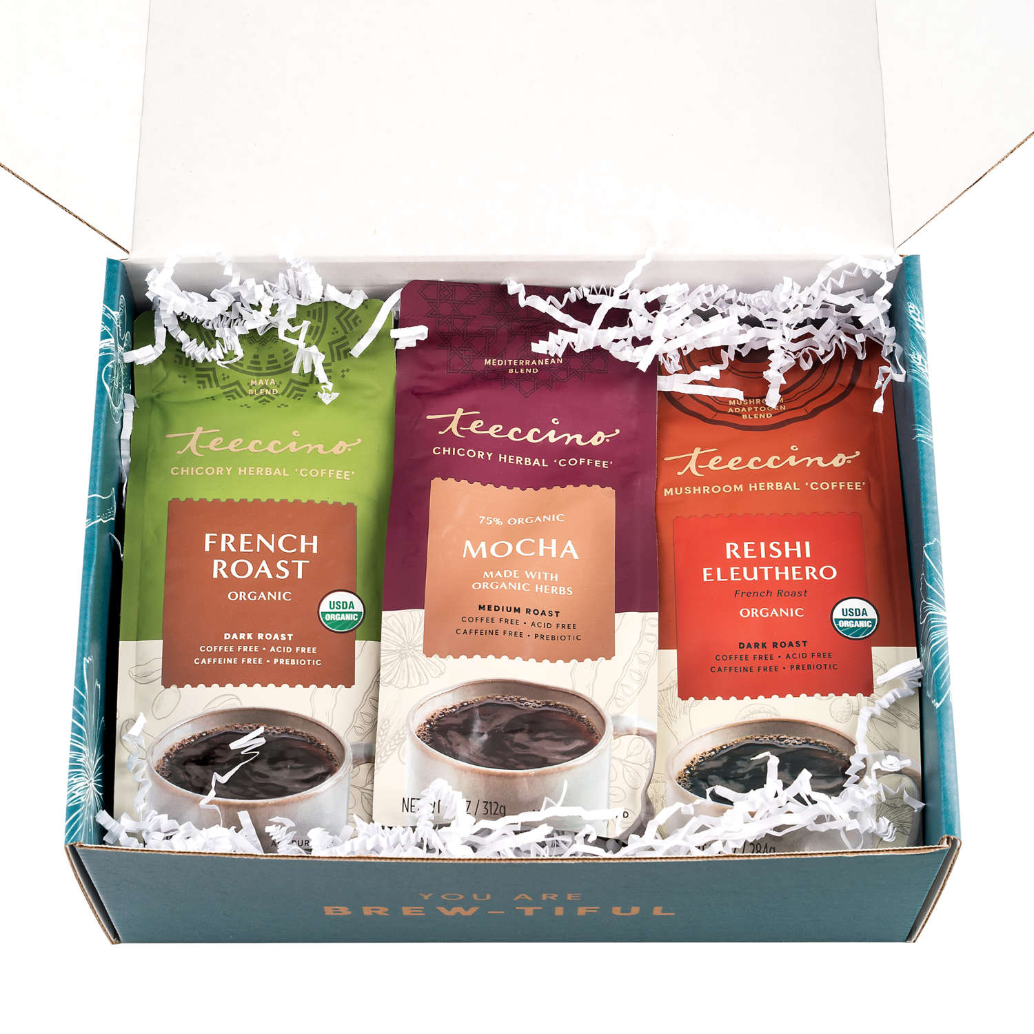 A single green leaf against a white background.