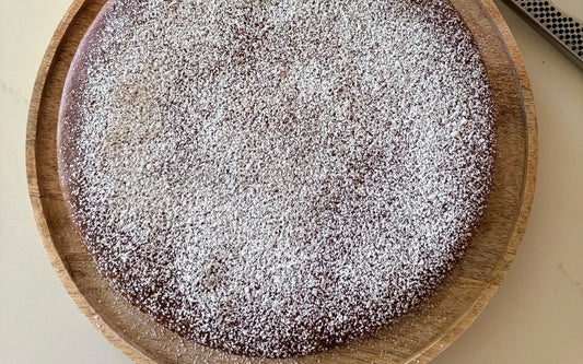 Corn Milk Chicory Coffee Brownie Cake made with Teeccino Instant French Roast Herbal Coffee