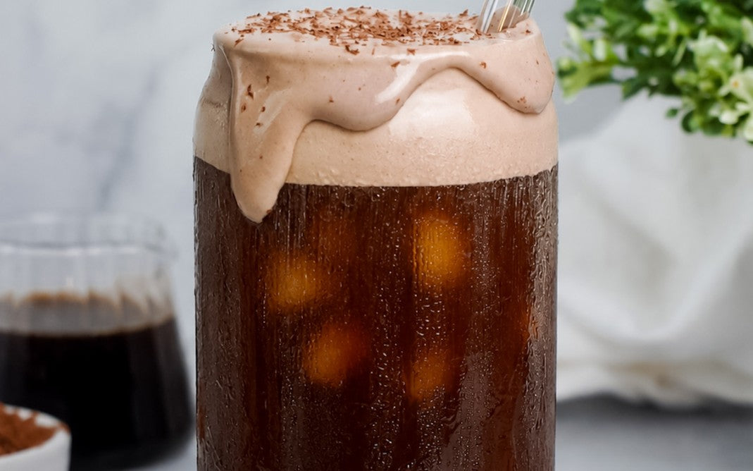 Dairy-Free Chocolate Cream Cold Brew made with Teeccino Instant Dandelion Herbal Coffee