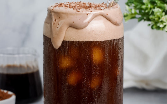 Dairy-Free Chocolate Cream Cold Brew made with Teeccino Instant Dandelion Herbal Coffee