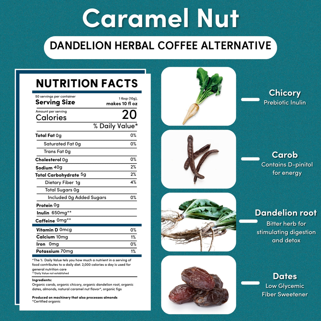 Dandelion Caramel Nut Chicory Herbal Coffee - Image 2