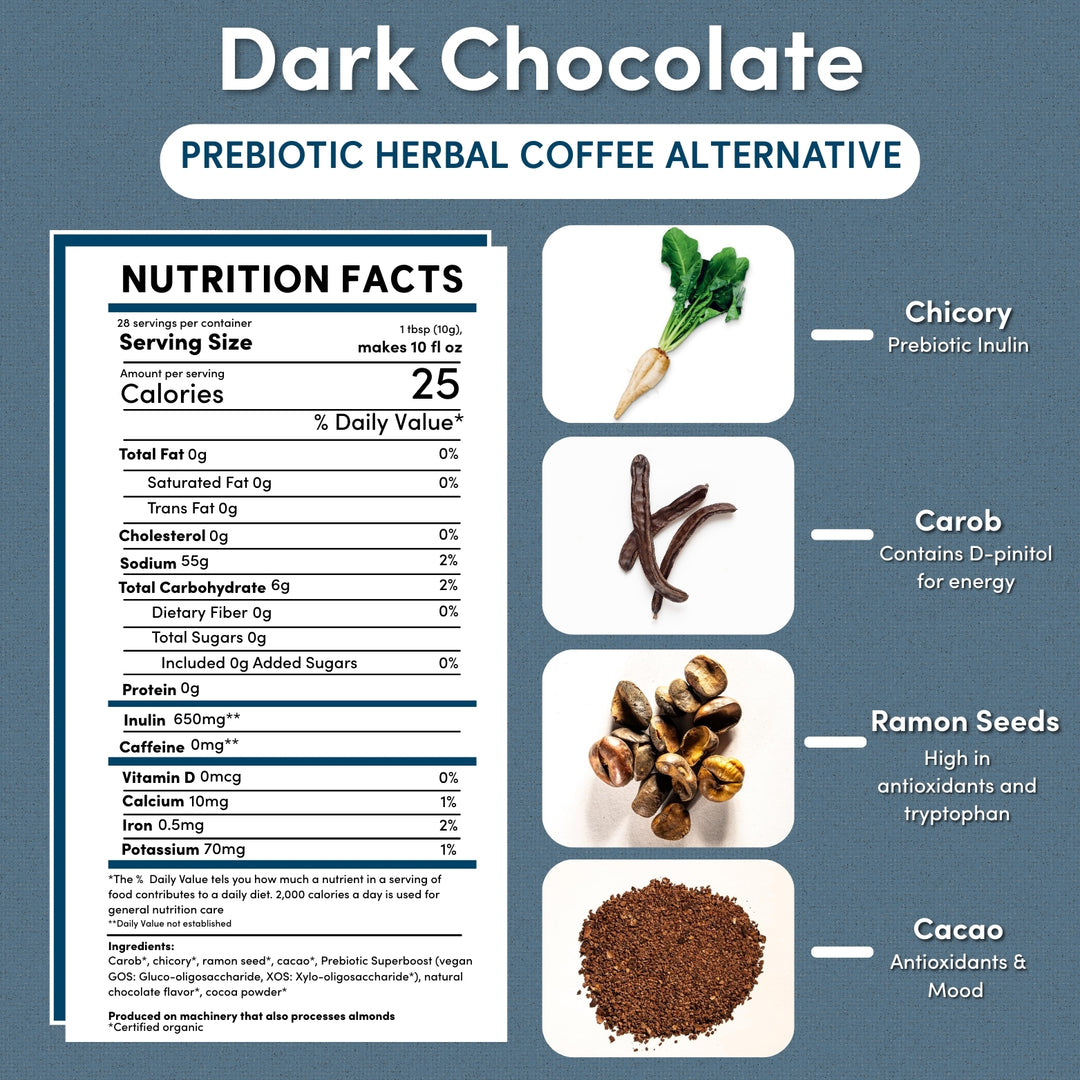 Dark Chocolate Prebiotic SuperBoost Herbal Coffee - Image 2