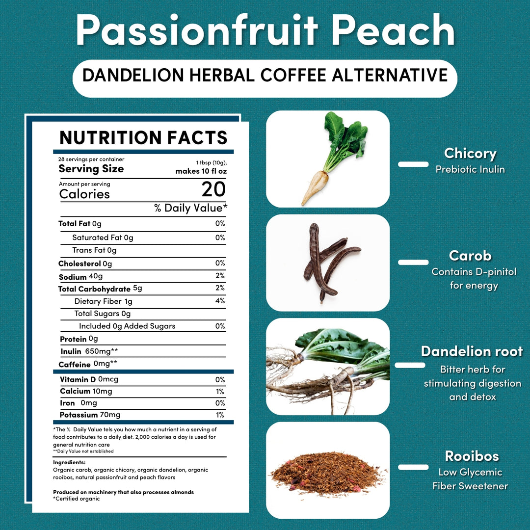 Dandelion Passionfruit Peach Herbal Coffee - Image 2