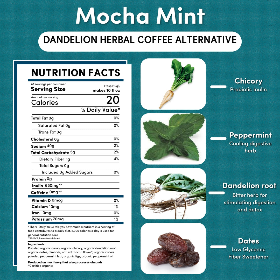 Dandelion Mocha Mint Herbal Coffee - Image 2