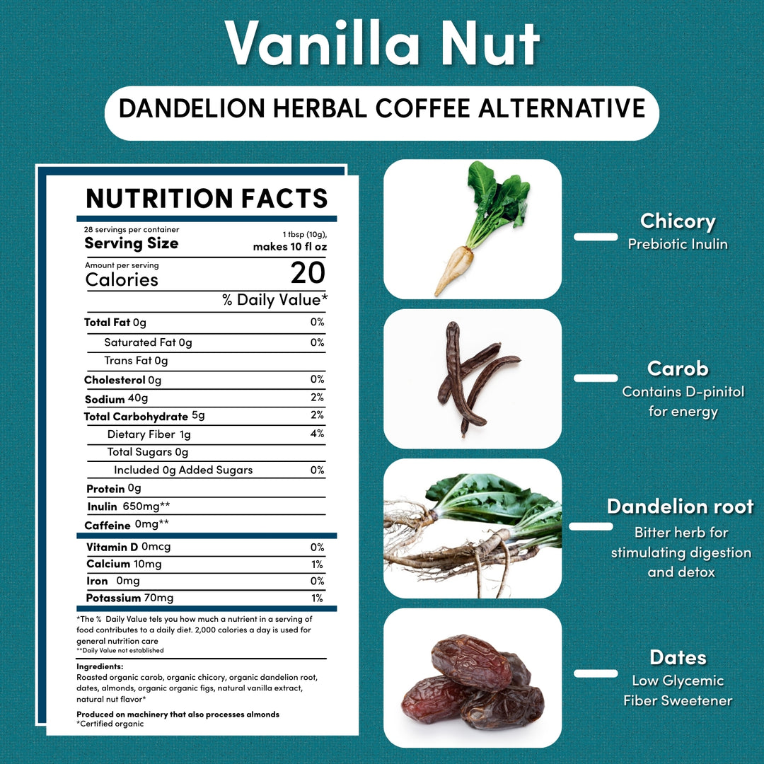 Dandelion Vanilla Nut Herbal Coffee - Image 2