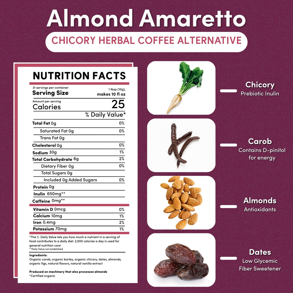 Teeccino Almond Amaretto Chicory Herbal Coffee