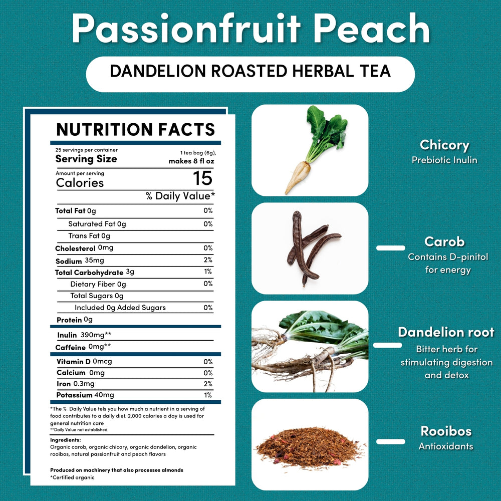 Dandelion Passionfruit Peach Roasted Herbal Tea