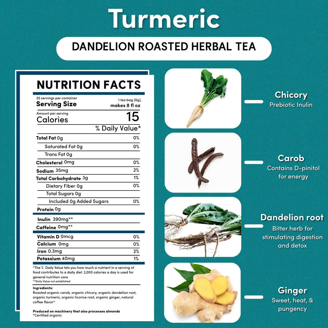 Dandelion Turmeric Roasted Herbal Tea - Image 3