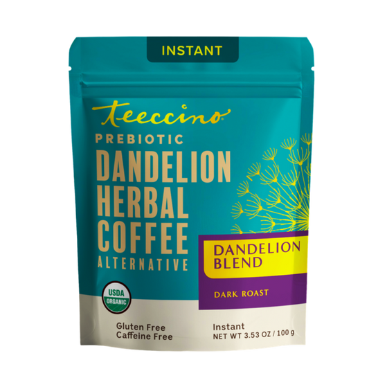 Hero view of Teeccino Dandelion Instant Herbal Coffee package