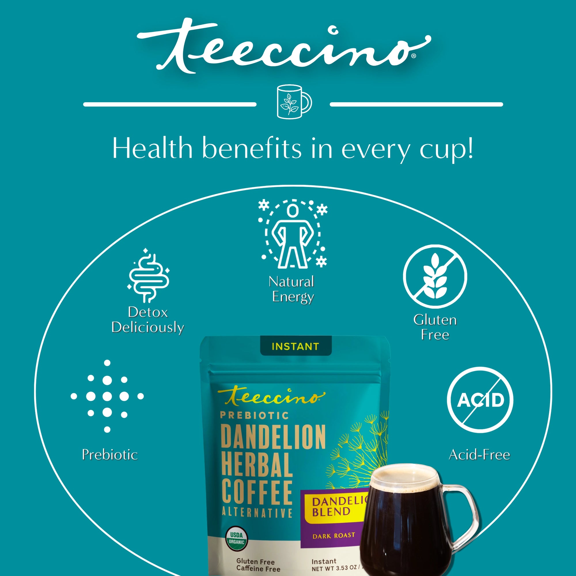 Instant Dandelion Herbal Coffee – Teeccino