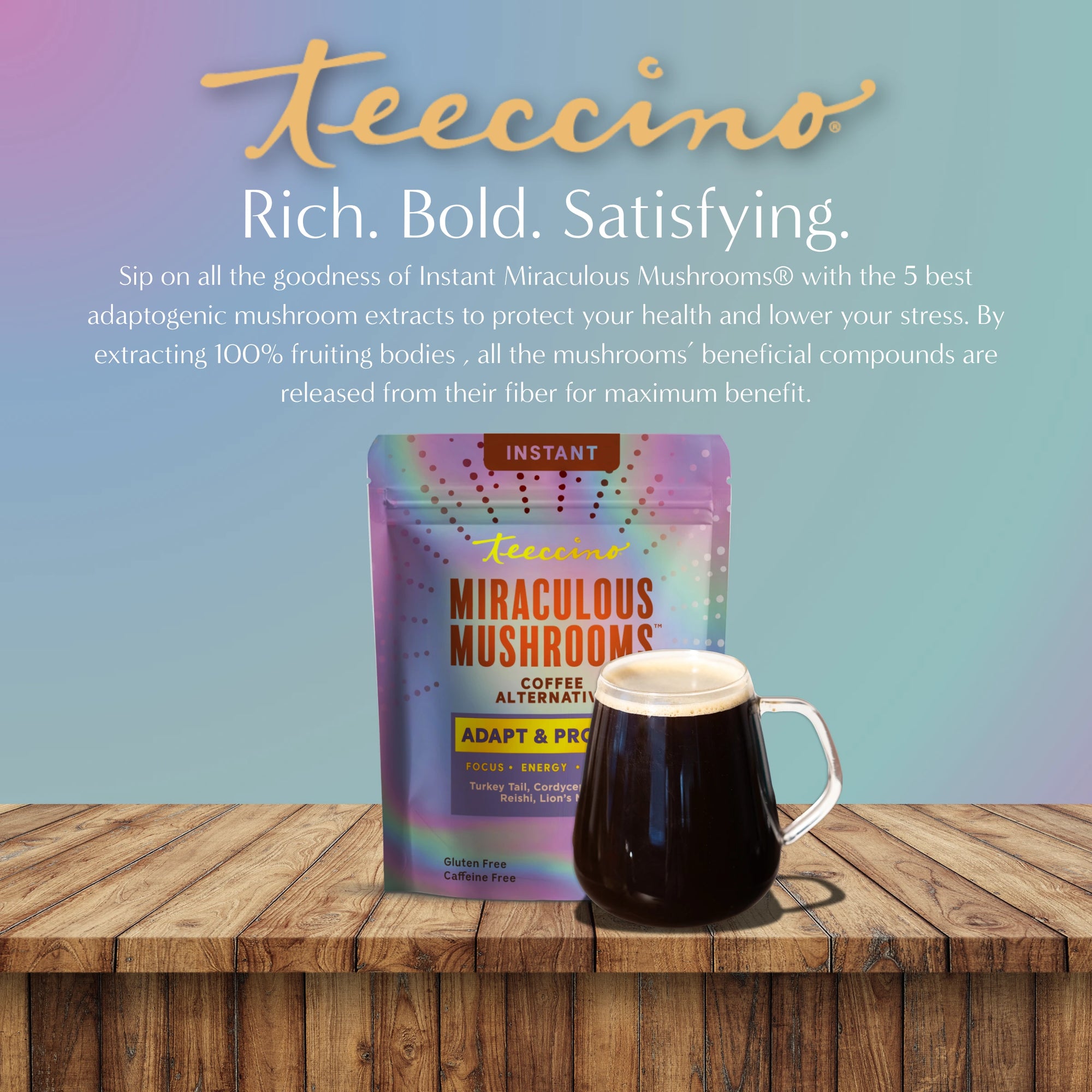 Miraculous Mushrooms® Adapt & Protect Instant Herbal Coffee – Teeccino