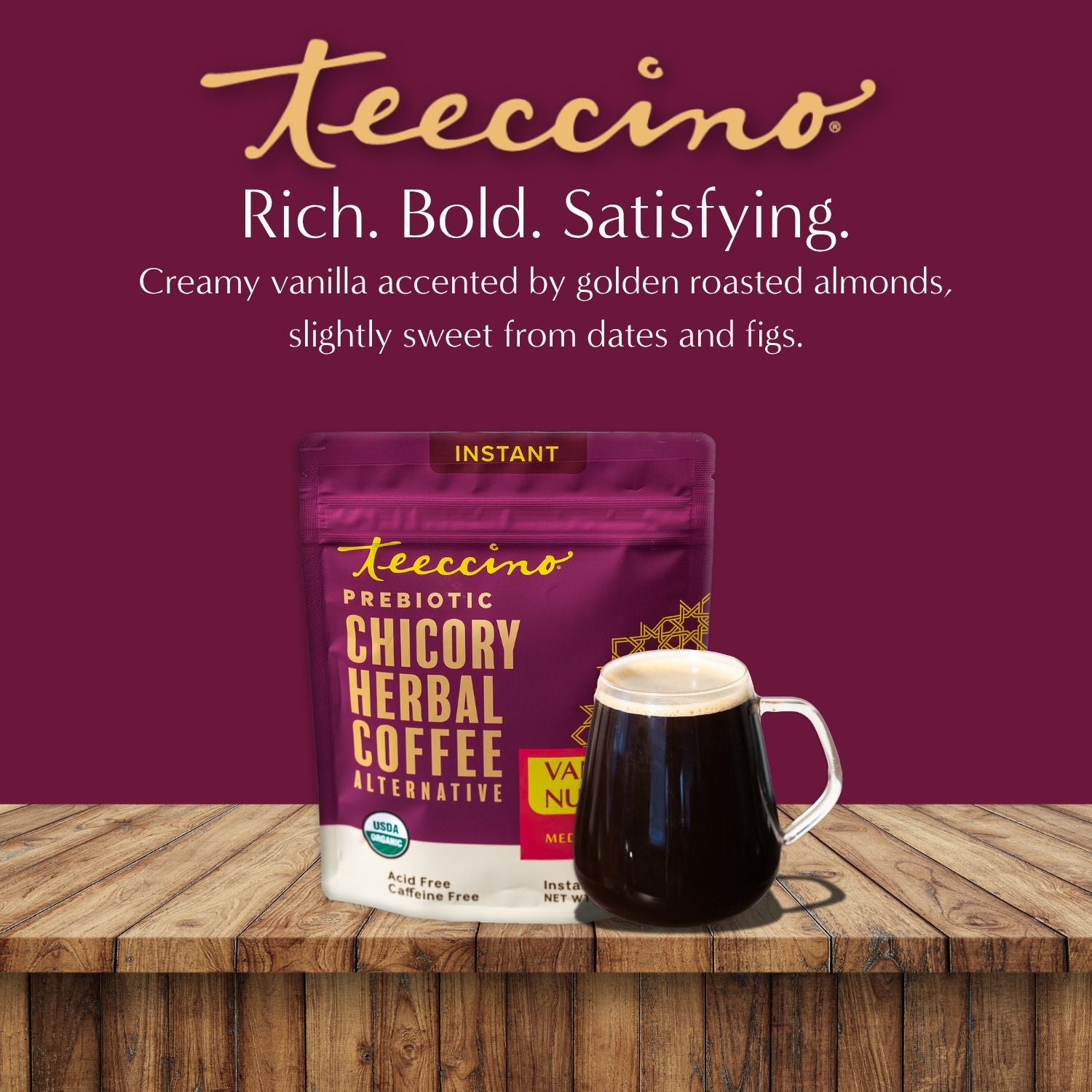 Instant Vanilla Nut Herbal Coffee – Teeccino
