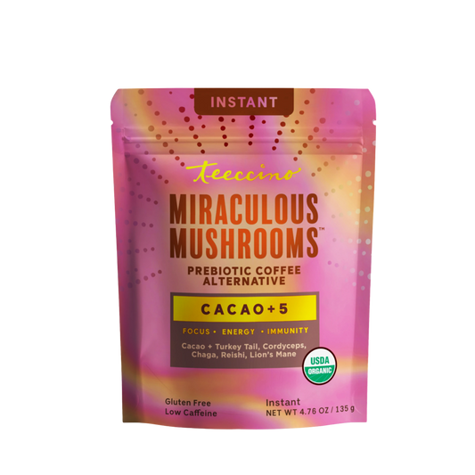 Hero view of Teeccino Instant Miraculous Mushrooms Cacao Plus 5 Herbal Coffee