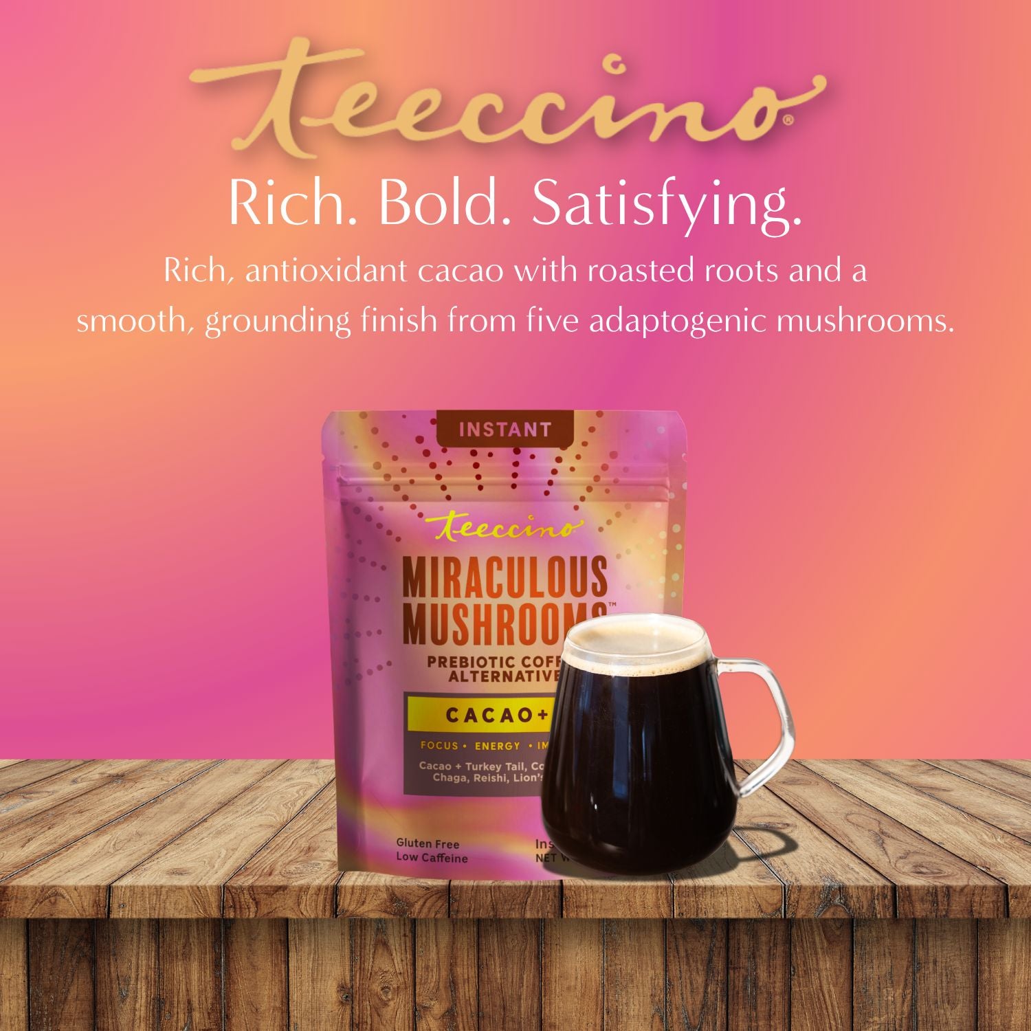 Miraculous Mushrooms® Cacao + 5 – Teeccino