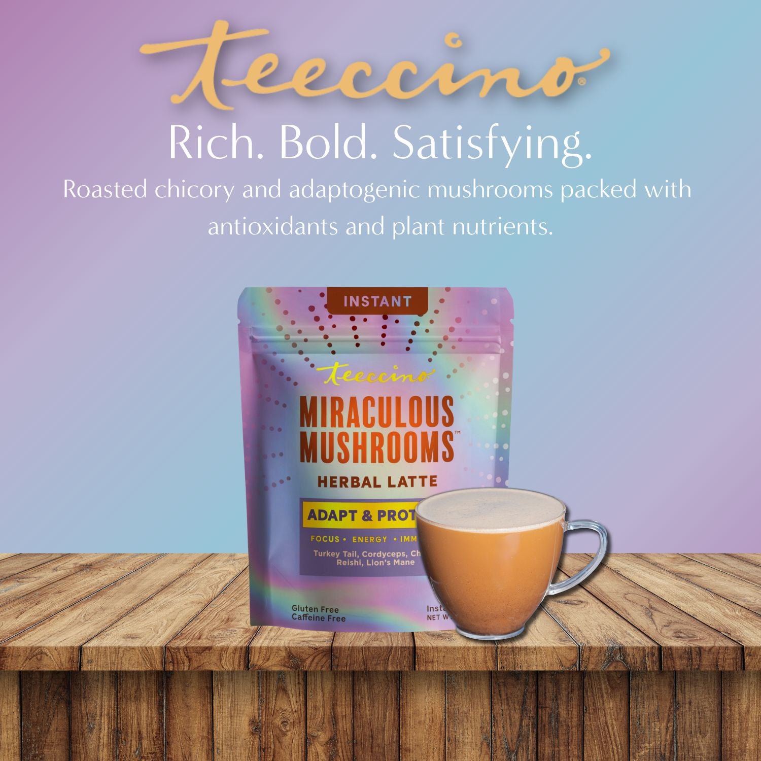 Miraculous Mushrooms® Adapt & Protect Instant Herbal Latte – Teeccino