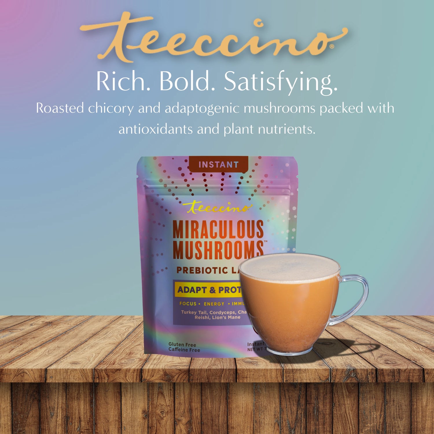 Flavor view of Teeccino Miraculous Mushrooms Adapt & Protect Instant Herbal Latte