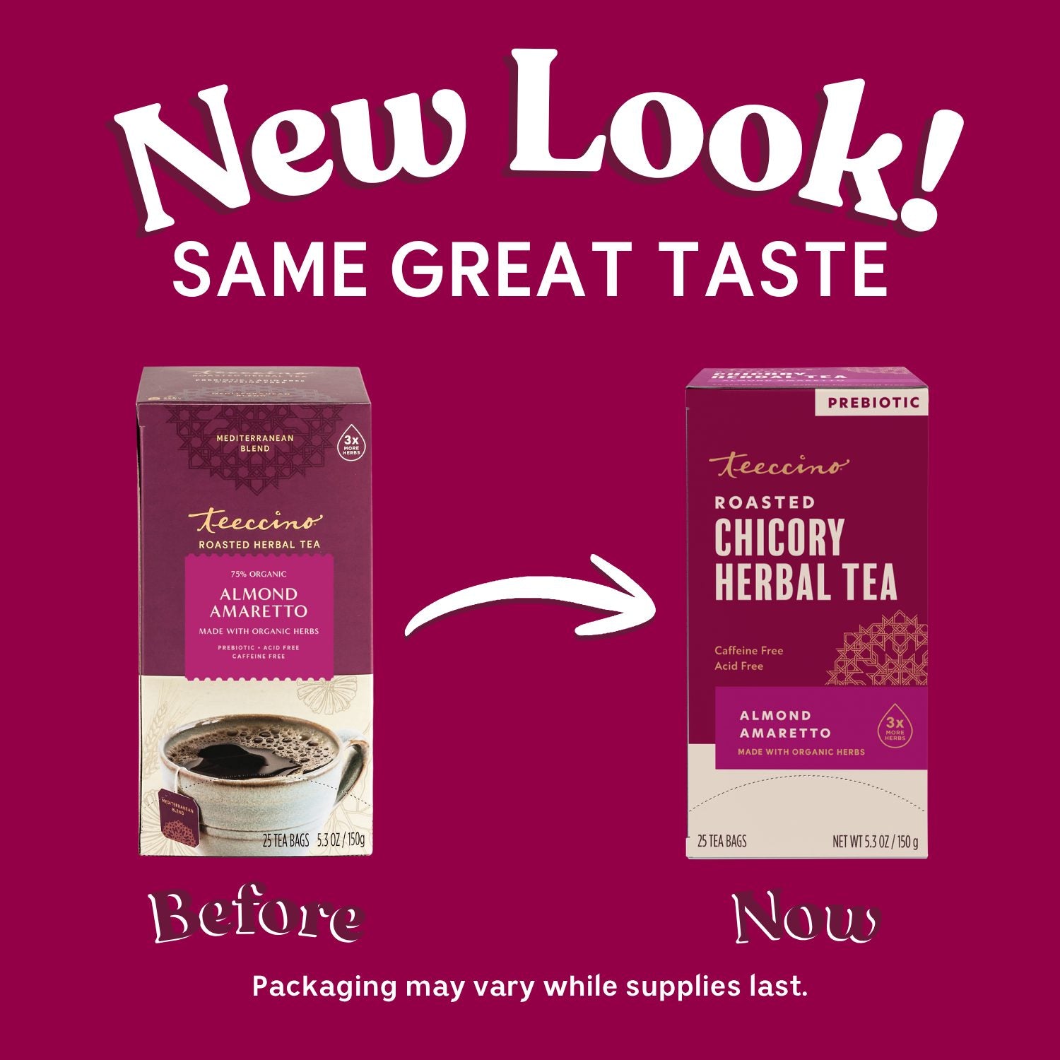 Almond Amaretto Chicory Herbal Tea | Teeccino Coffee Alternative