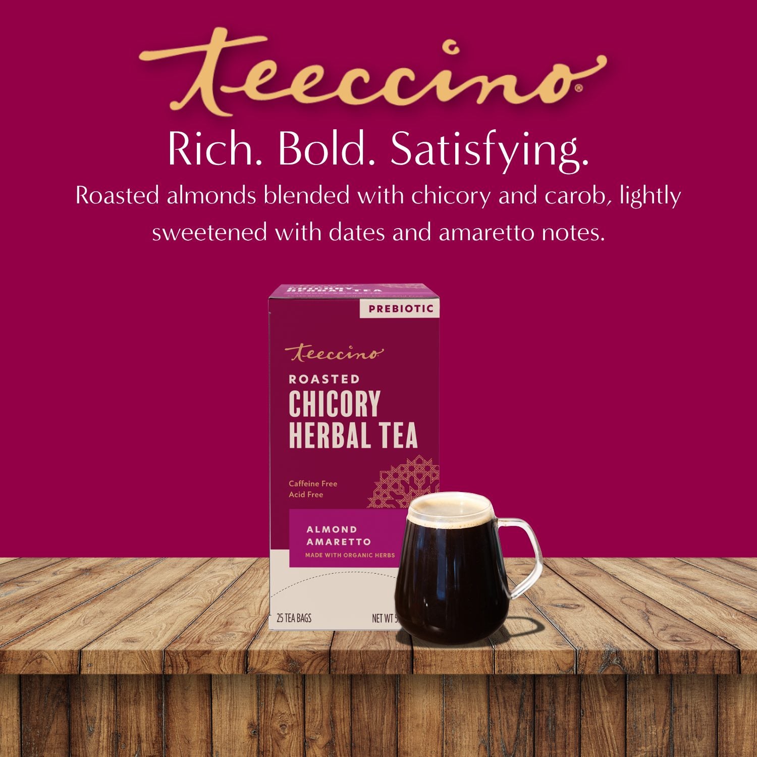 Almond Amaretto Chicory Herbal Tea | Teeccino Coffee Alternative