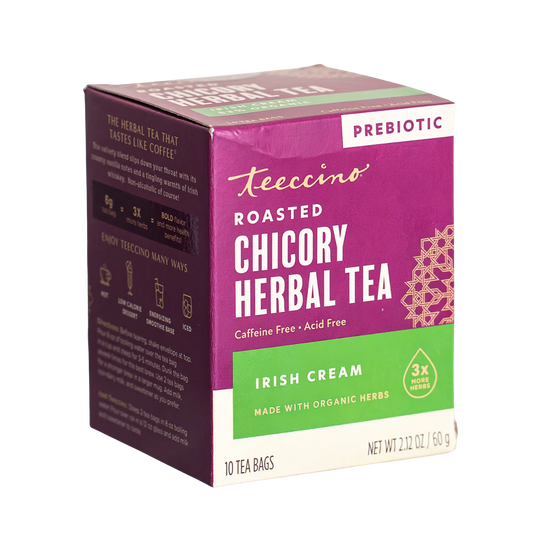 Front view of Teeccino Irish Cream Roasted Herbal Tea package