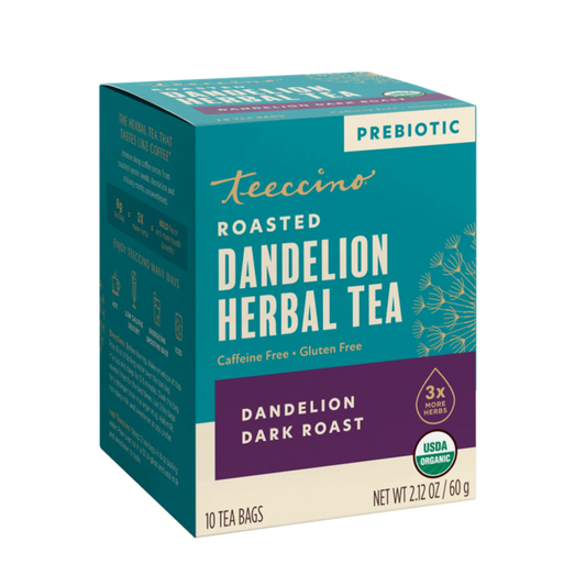 Teeccino Dandelion Dark Roast Herbal Tea - Hero panel