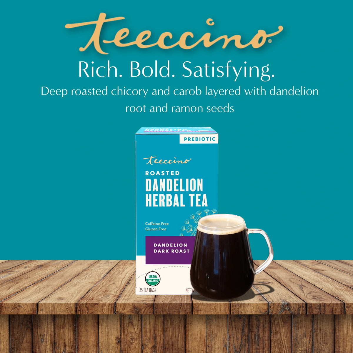 Dentello Tea Dandelion Dark Roast Roasted Herbal Tea – Teeccino