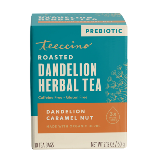 Teeccino Dandelion Caramel Nut Herbal Tea - Hero panel