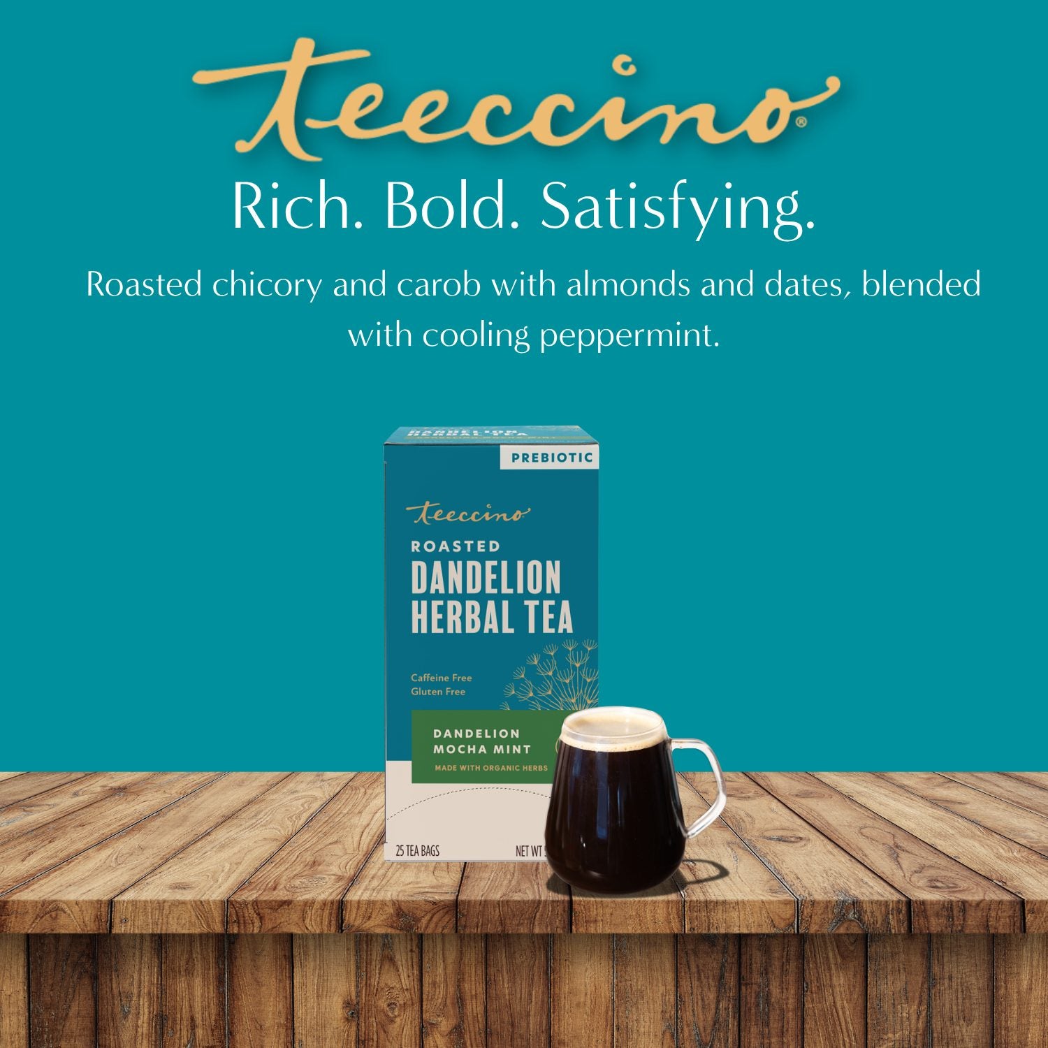 Dandelion Mocha Mint Roasted Herbal Tea – Teeccino