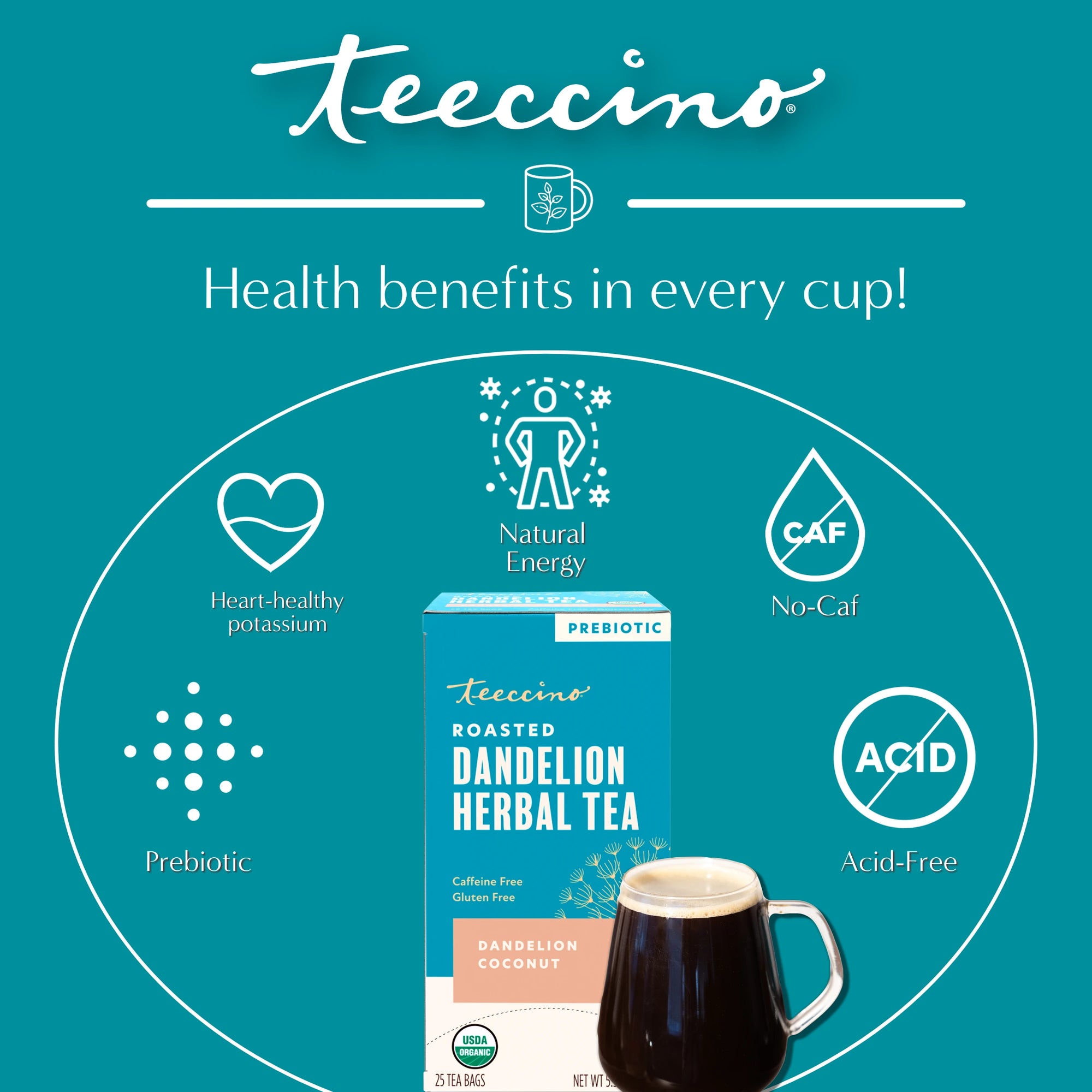 Dandelion Coconut Roasted Herbal Tea – Teeccino