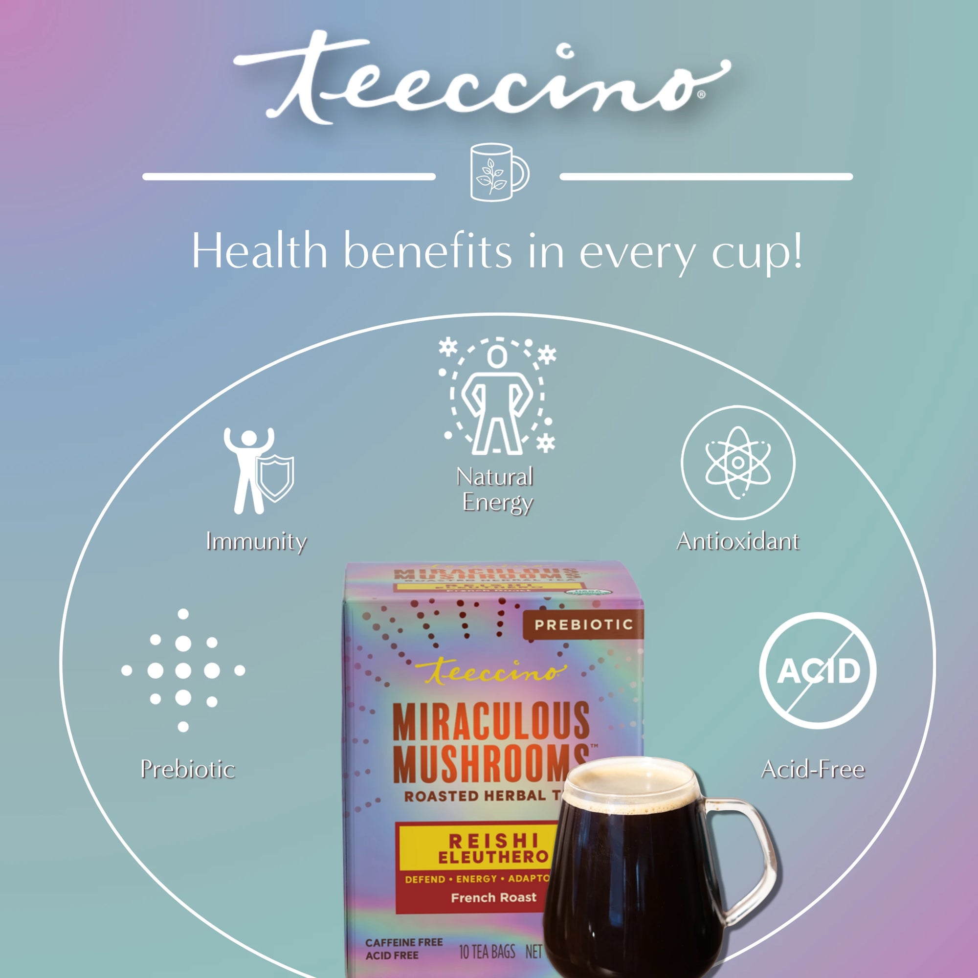 Reishi Eleuthero French Roast Mushroom Herbal Tea