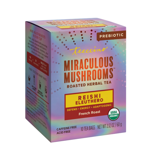 Teeccino Reishi Eleuthero Mushroom Herbal Tea - Hero panel