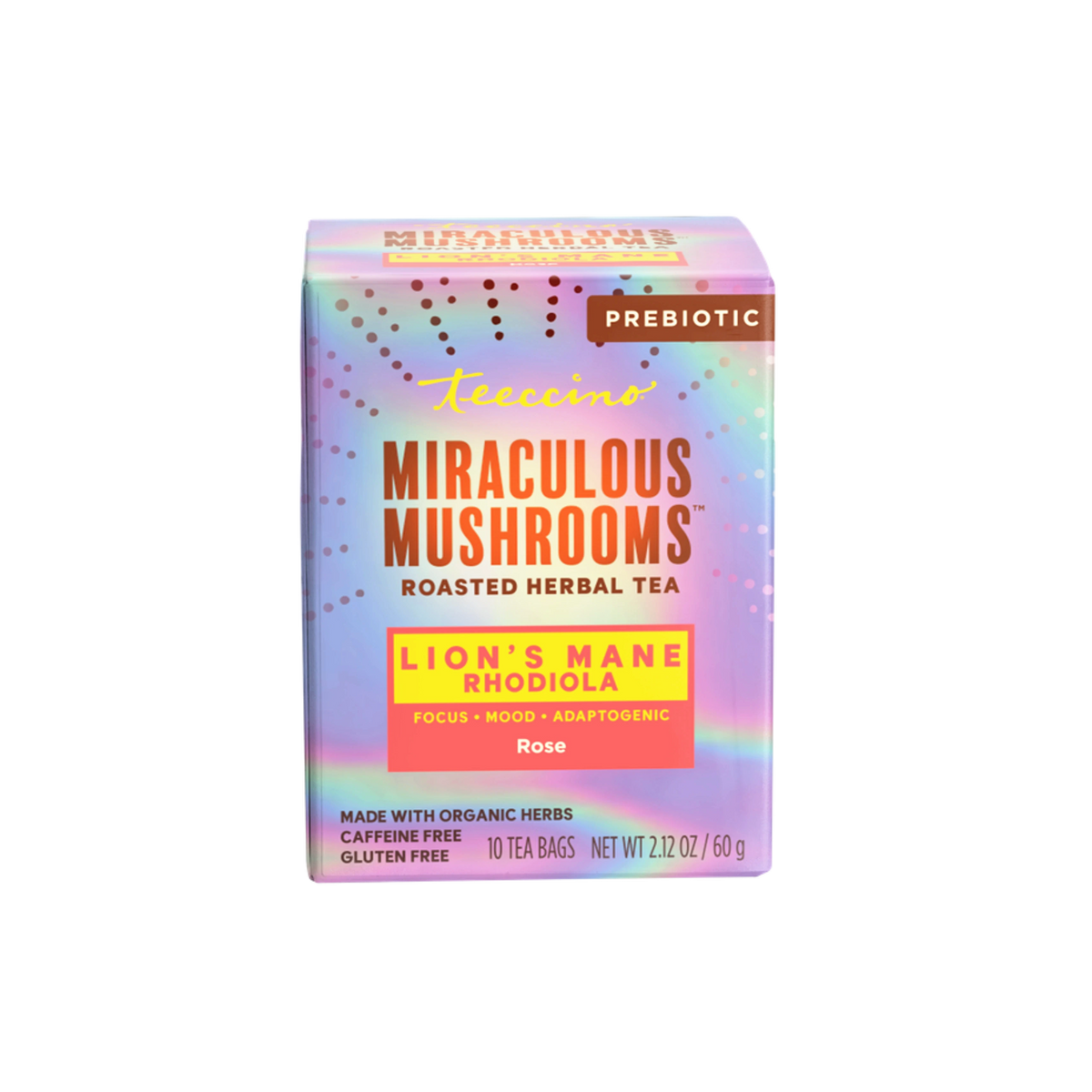 Lion's Mane Rhodiola Rose Mushroom Herbal Tea