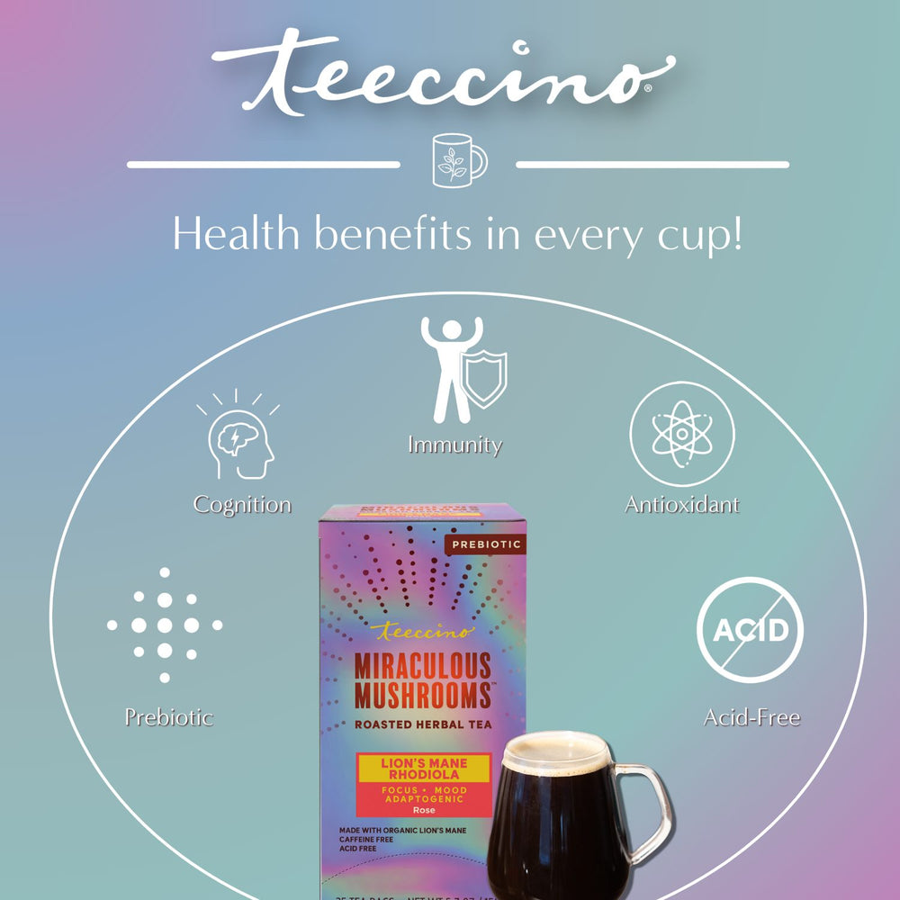 Lion's Mane Rhodiola Rose Mushroom Herbal Tea
