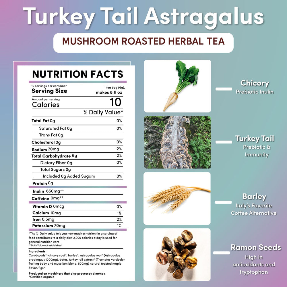 Turkey Tail Astragalus Toasted Maple Mushroom Herbal Tea