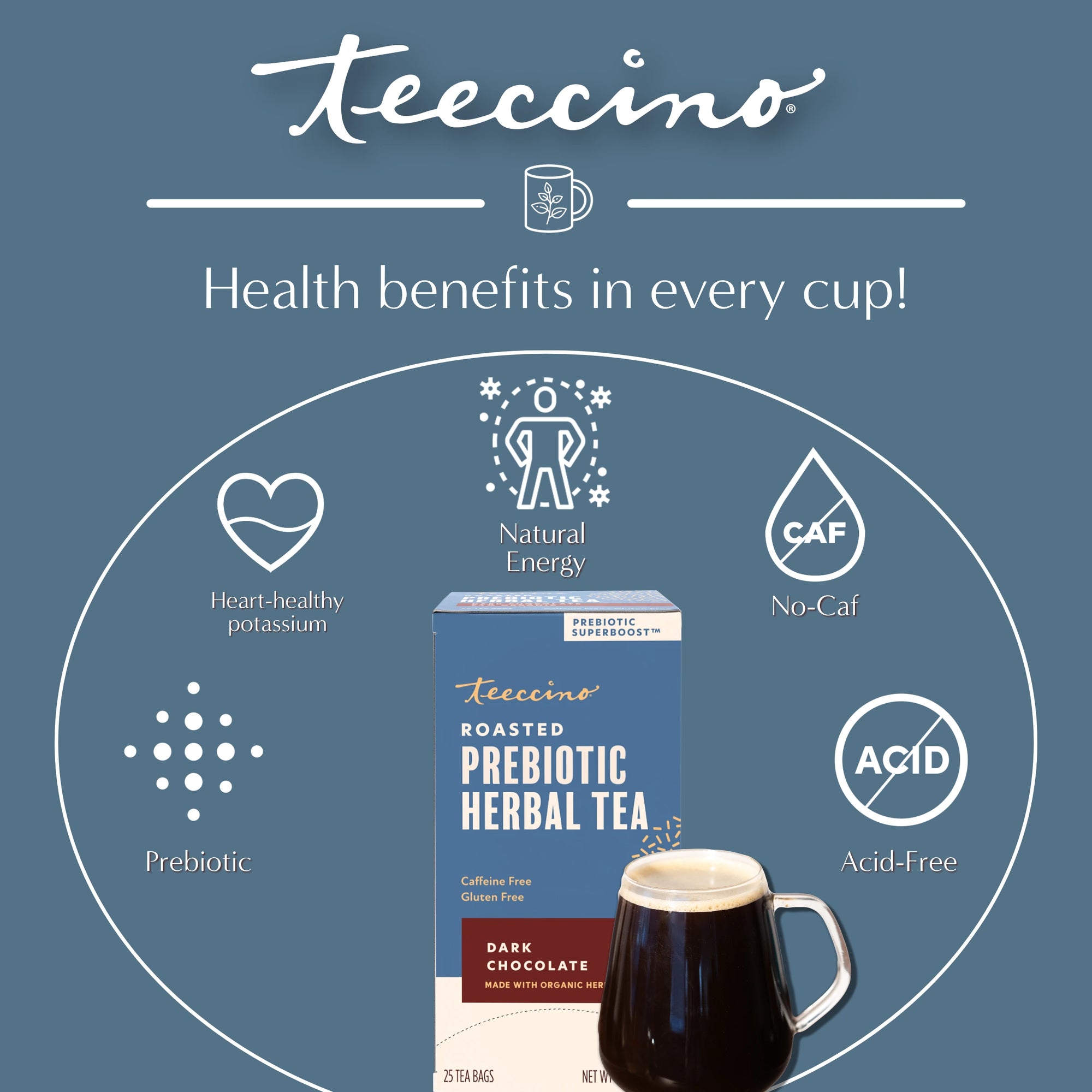 Dark Chocolate Prebiotic SuperBoost Herbal Tea – Teeccino