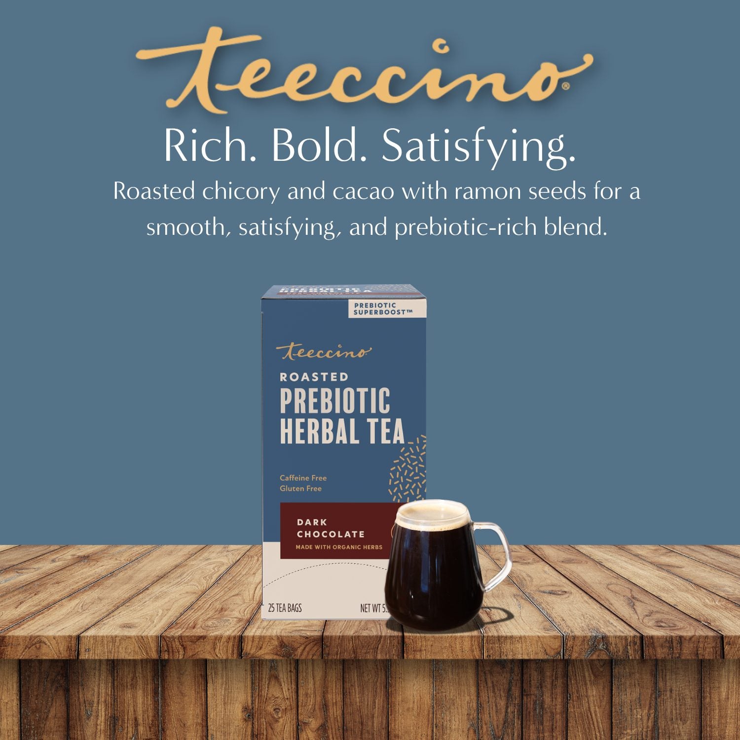 Dark Chocolate Prebiotic SuperBoost Herbal Tea – Teeccino