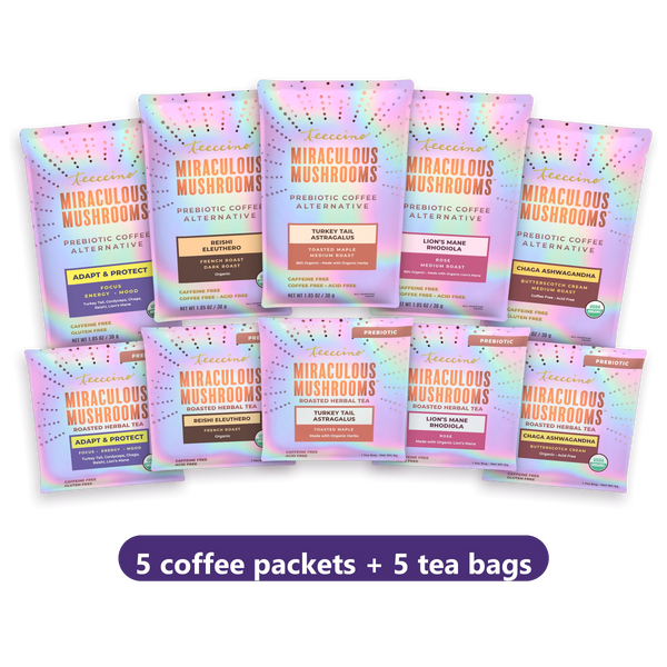 Teeccino Mushroom Herbal Coffee Sampler packets