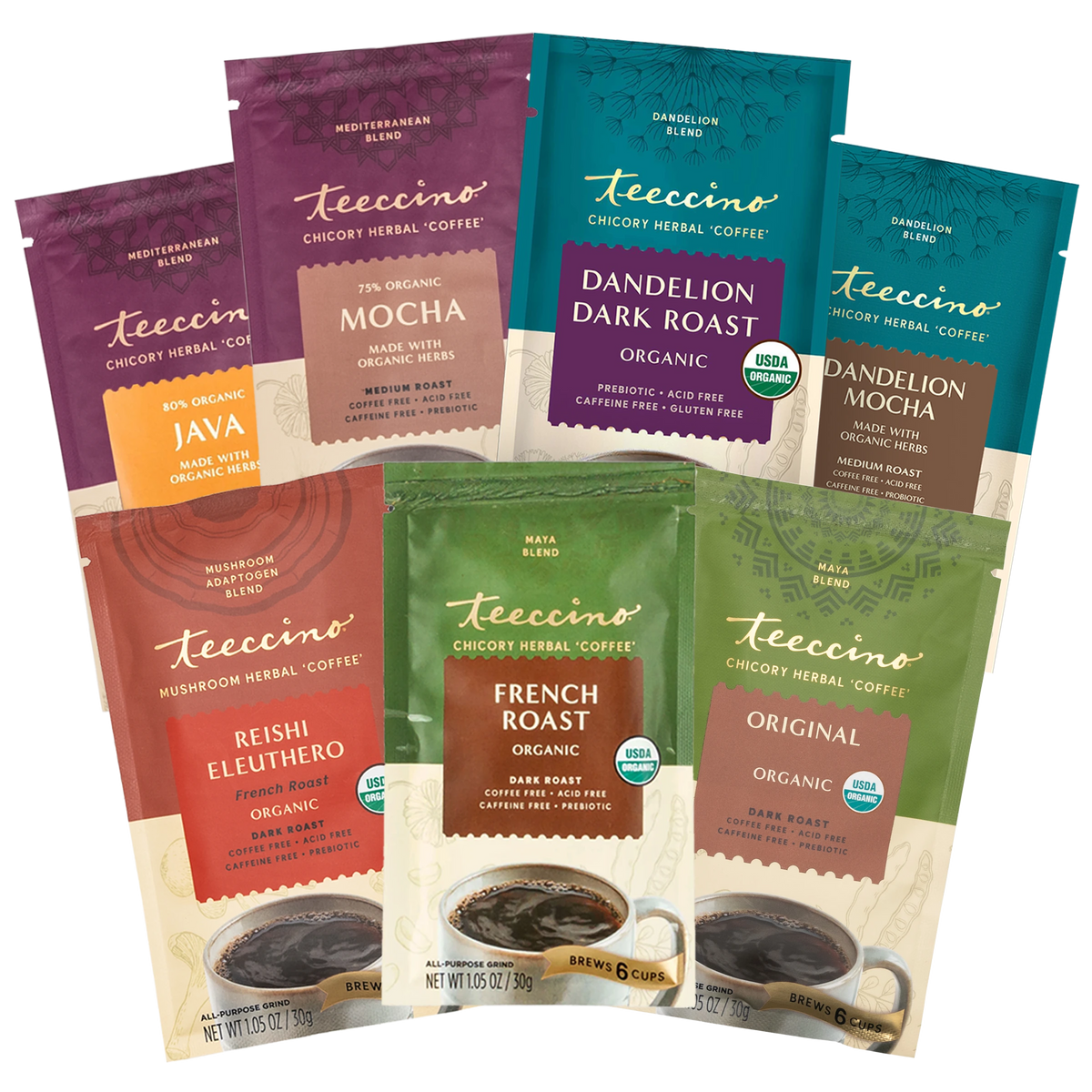 Teeccino Most Coffee Like Blends Sampler