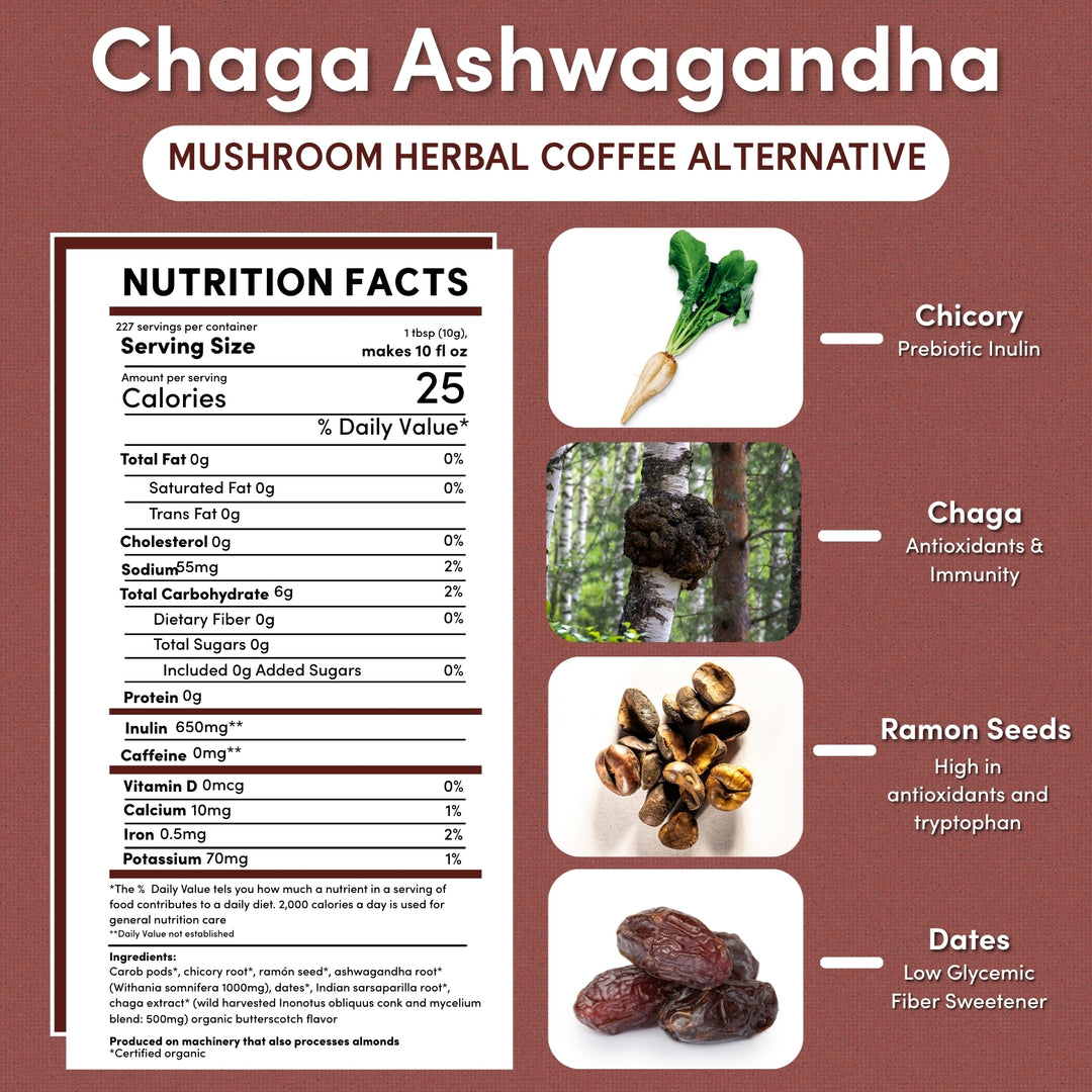 Chaga Ashwagandha Butterscotch Cream Mushroom Herbal Coffee - Image 2