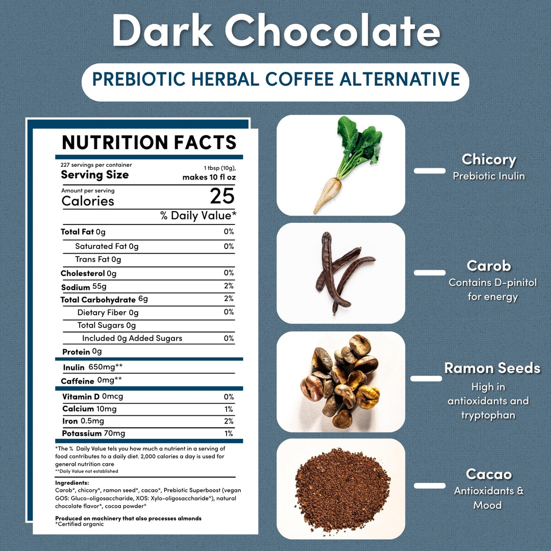Dark Chocolate Prebiotic SuperBoost Herbal Coffee - Image 2