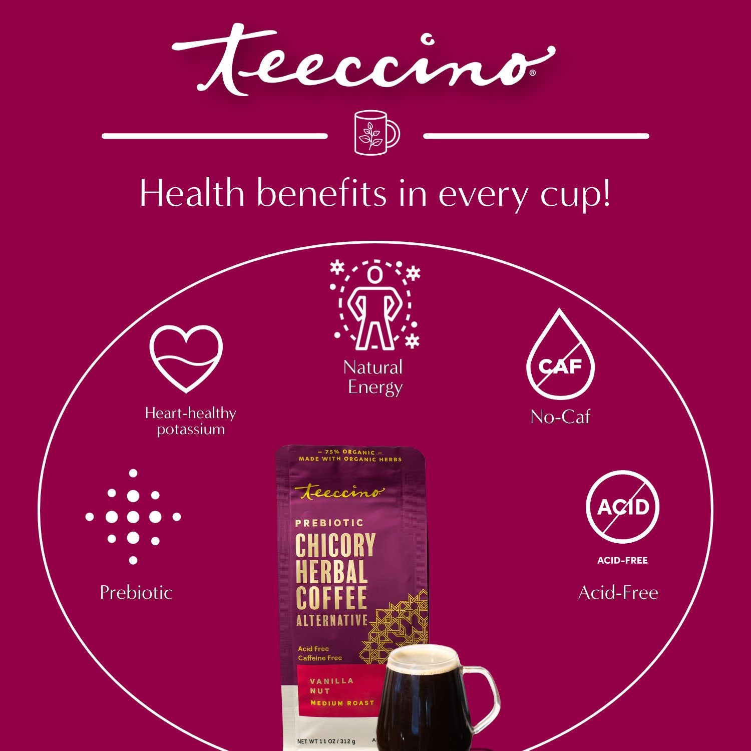 Vanilla Nut Chicory Herbal Coffee