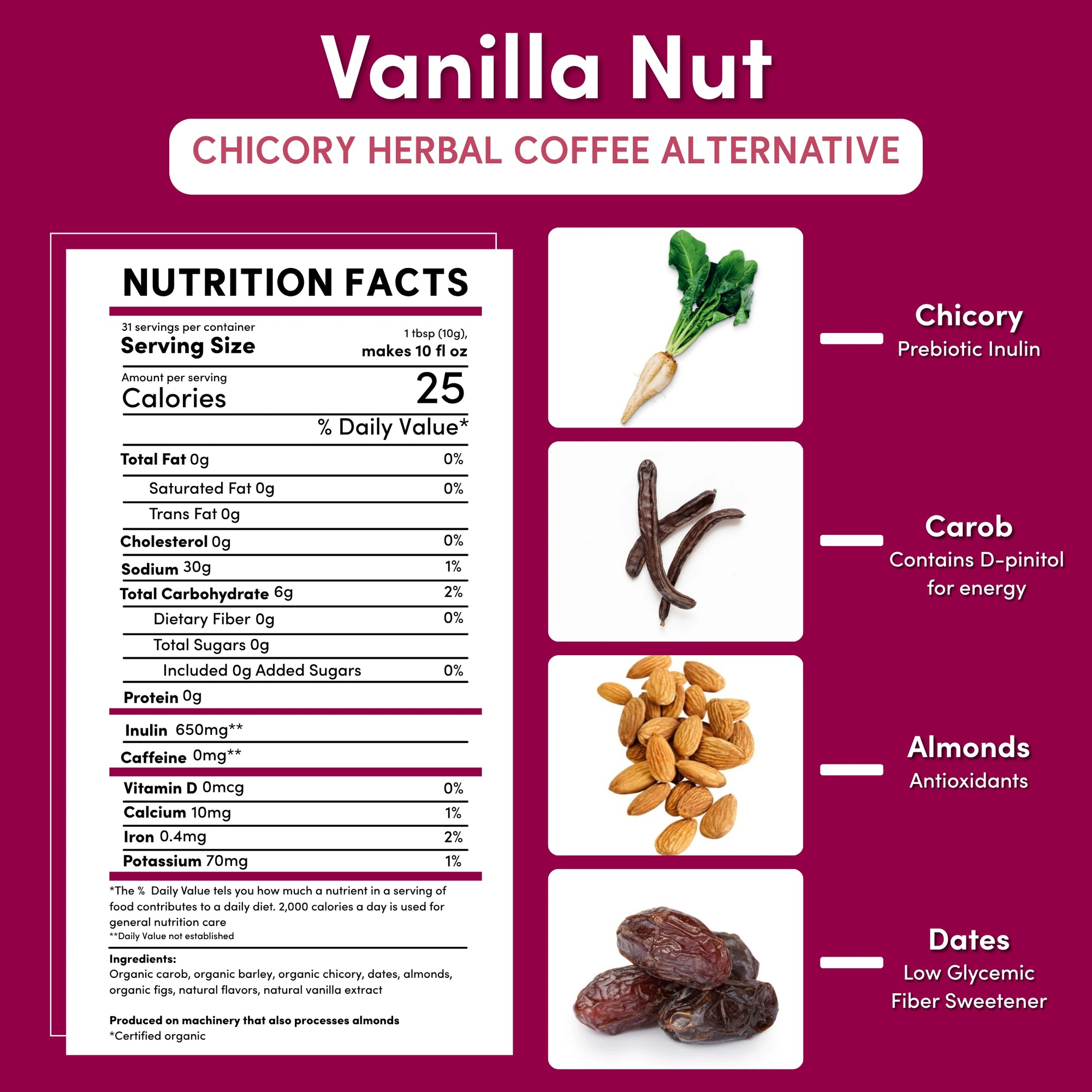 Vanilla Nut Chicory Herbal Coffee