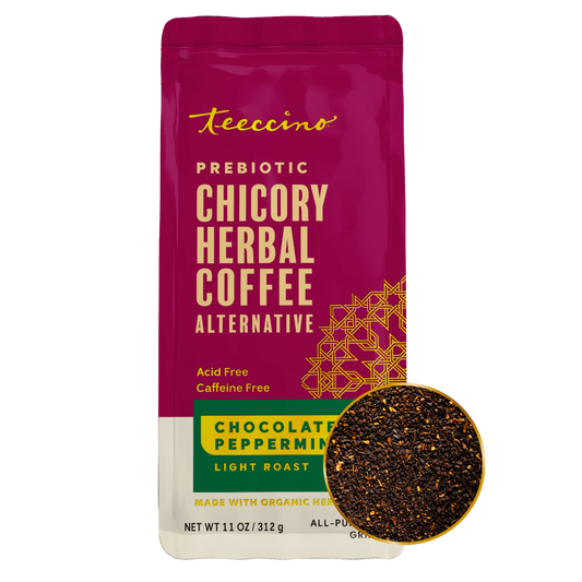 Hero view of Teeccino Chocolate Peppermint Chicory Herbal Coffee