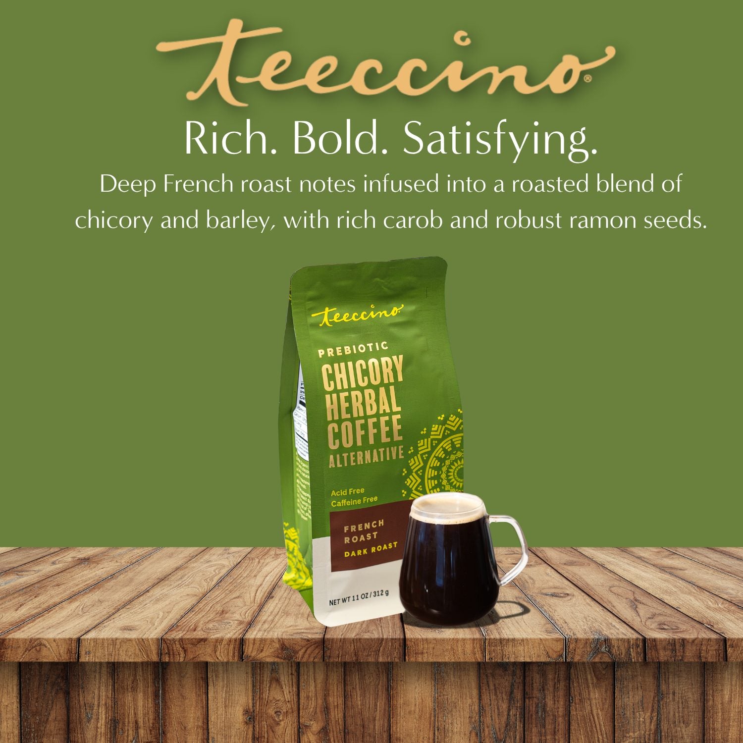 French Roast Herbal Coffee Alternative – Teeccino