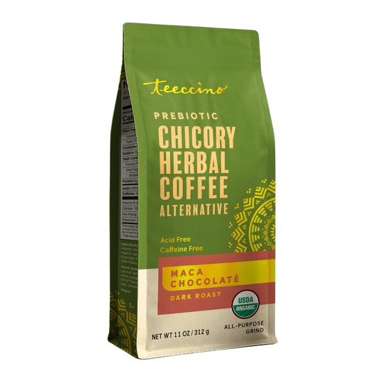 Teeccino Maca Chocolate Herbal Coffee 11 oz ground new packaging